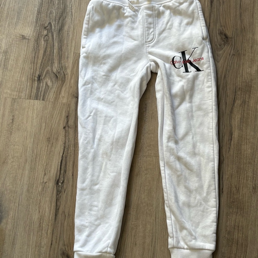 Calvin Klein Jeans Kids White Sweatpants